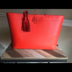 NWT Tory Burch poppy red tote